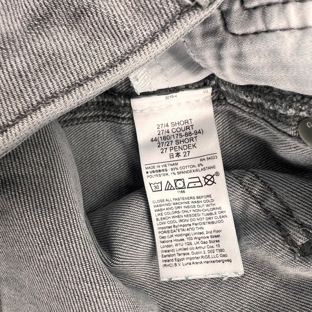 Gap Womens Vintage Slim Sky High Jeans Gray Raw Hem Size 27 4 Short Stretch - Picture 9 of 14